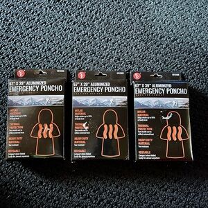 Aluminized Emergency Poncho -  Orange